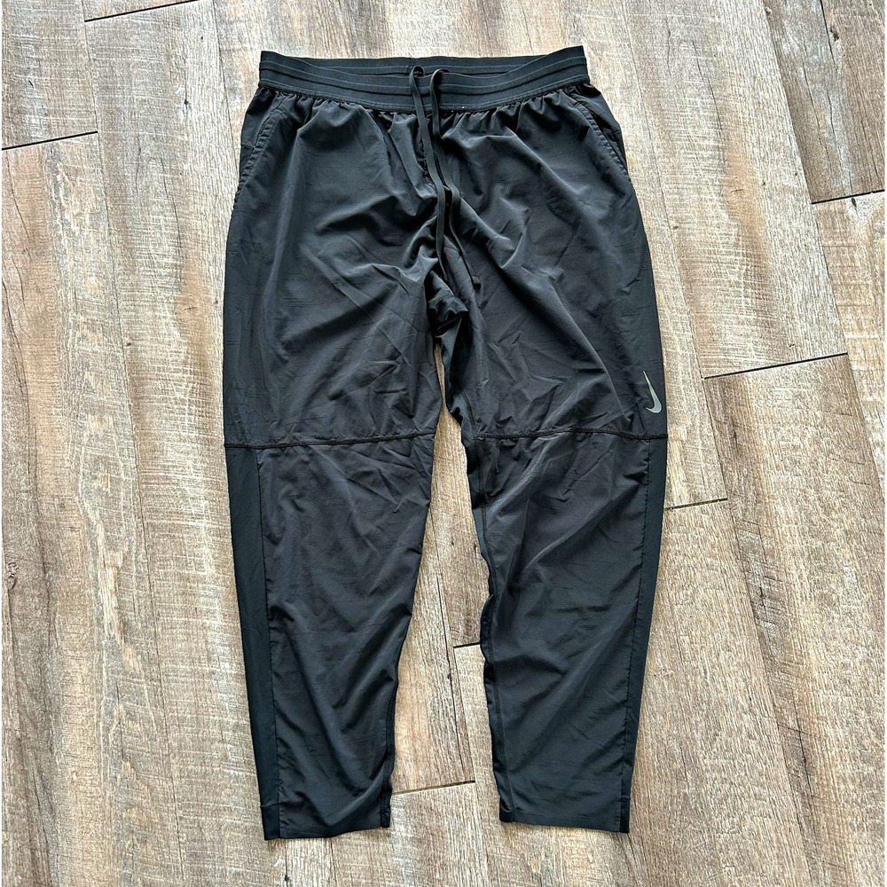 Nike Dri-FIT Jogger Pants Mens XL Black Drawstring Elastic Waist 27" Inseam